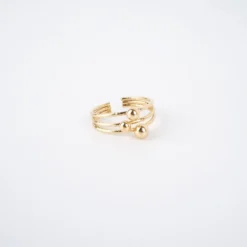 Bague Ajustable En Acier Inoxydable Doré - Zag Bijoux