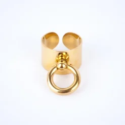 Bague Anneau En Acier Doré à L'or Fin - Zag Bijoux