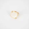 Bague Carré Nacré Acier Or - Zag Bijoux