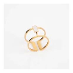 Bague César En Acier Or Jaune - Zag Bijoux