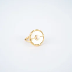 Bague Diana Nacre Et Oxyde Zirconium En Acier Doré - Zag Bijoux