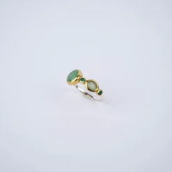 Bague Ethnique Fortune Verte En Argent - Canyon -Bijoux Fantaisie bague ethnique fortune verte en argent canyon 3