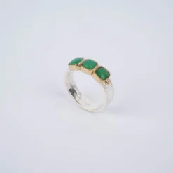 Bague Ethnique Uma Verte En Argent - Canyon