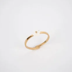 Bague Fleur Nacrée Acier Or - Zag Bijoux