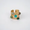 Bague Hestia Turquoise Acier Or - Zag Bijoux -Bijoux Fantaisie bague hestia turquoise acier or zag bijoux