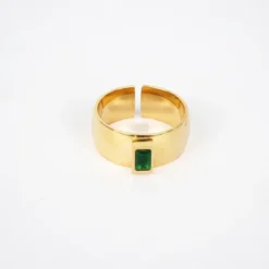 Bague Kaili Verte Acier Doré - Zag Bijoux