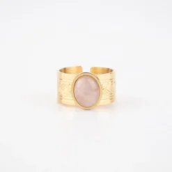 Bague London Rose En Acier Or Jaune - Zag Bijoux