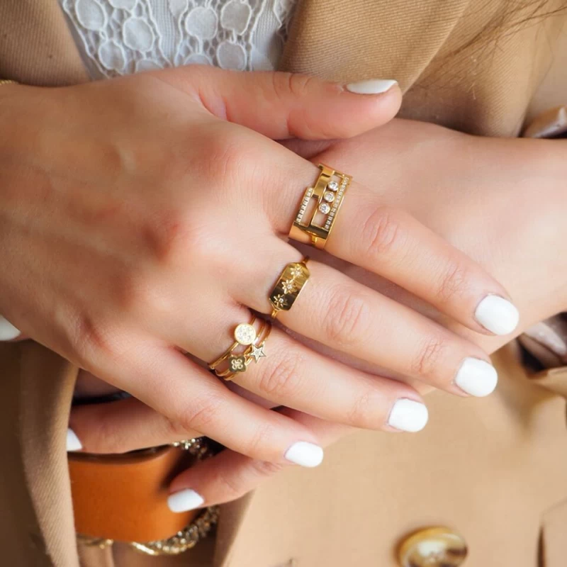 Bague étoile En Acier Or Jaune - Zag Bijoux 4 Bague étoile En Acier Or Jaune - Zag Bijoux – Image 2