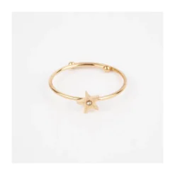 Bague étoile En Acier Or Jaune - Zag Bijoux