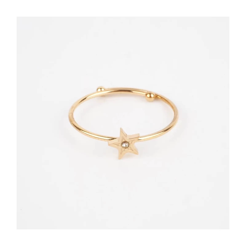 Bague étoile En Acier Or Jaune - Zag Bijoux 3 Bague étoile En Acier Or Jaune - Zag Bijoux