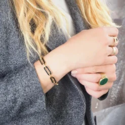 Bague Pastille Verte Acier Or - Zag Bijoux -Bijoux Fantaisie bague pastille verte acier or zag bijoux 1