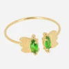 Bague Petal Verte Acier Doré - Zag Bijoux -Bijoux Fantaisie bague petal verte acier dore zag bijoux