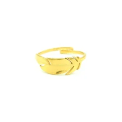 Bague Plume En Acier Jaune - Zag Bijoux
