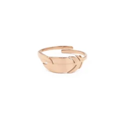 Bague Plume En Acier Rose - Zag Bijoux