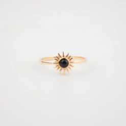 Bague Soleil Black En Plaqué Or - Pomme Cannelle