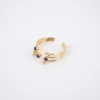 Bague Stone Lapis Lazuli En Acier Or Jaune - Zag Bijoux -Bijoux Fantaisie bague stone lapis lazuli en acier or jaune zag bijoux