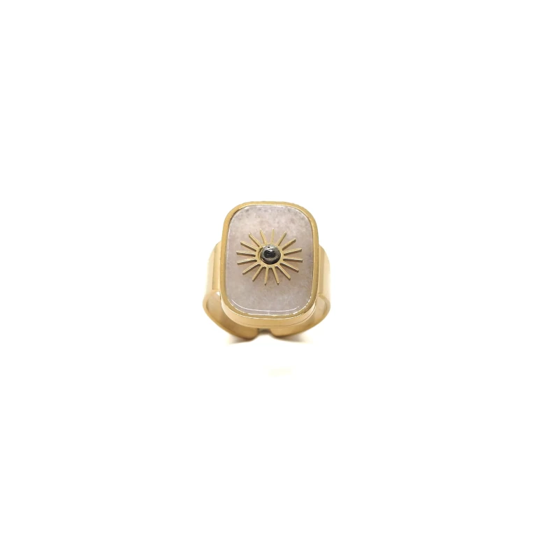 Bague Stone Soleil Agate Blanche - Zag Bijoux 4 Bague Stone Soleil Agate Blanche - Zag Bijoux – Image 2