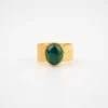 Bague Stormy Malachite En Acier Jaune - Zag Bijoux -Bijoux Fantaisie bague stormy malachite en acier jaune zag bijoux