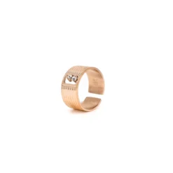 Bague Striée En Acier Rose - Zag Bijoux