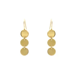 Boucles D'oreilles 3 Pastilles En Acier Jaune - Zag Bijoux