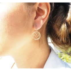 Boucles D'oreilles Arbre De Vie En Acier Jaune - Zag Bijoux -Bijoux Fantaisie boucles d oreilles arbre de vie en acier jaune zag bijoux 1