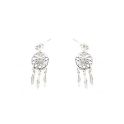 Boucles D'oreilles Attrape Rêve Argent - Pomme Cannelle