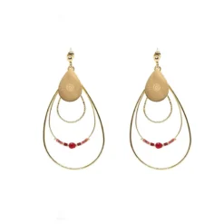 Boucles D'oreilles Boréale En Acier Et Rubis Indien - Zag Bijoux