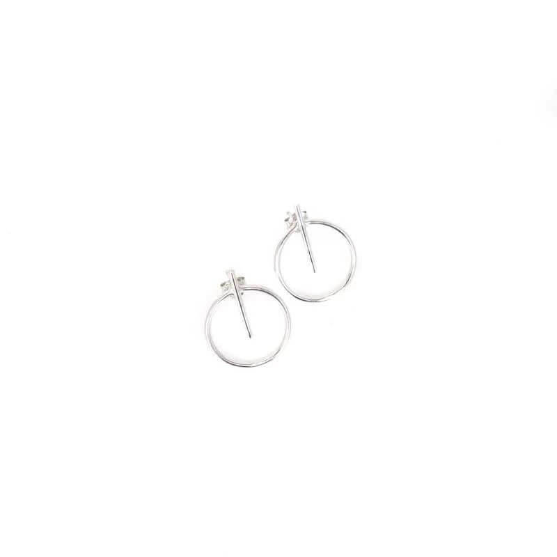 Boucles D'oreilles Cercle Barrette Argent - Pomme Cannelle 3 Boucles D'oreilles Cercle Barrette Argent - Pomme Cannelle