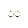 Boucles D'oreilles Cercle Stone Verte En Acier Or - Zag Bijoux