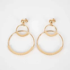 Boucles D'oreilles Cercles écaillés Acier Or - Zag Bijoux