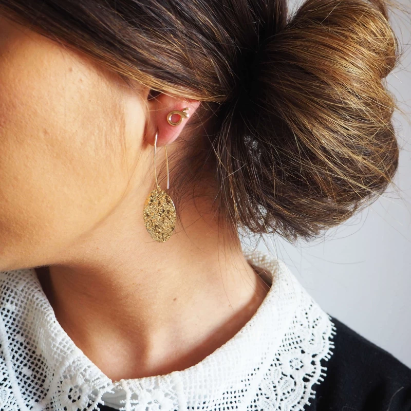 Boucles D'oreilles Clous Apophis Plaqué Or - Pomme Cannelle 4 Boucles D'oreilles Clous Apophis Plaqué Or - Pomme Cannelle – Image 2