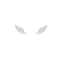 Boucles D'oreilles Clous Plumes En Argent - Pomme Cannelle