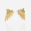 Boucles D'oreilles Clous Wing Vertes Acier Doré - Zag Bijoux -Bijoux Fantaisie boucles d oreilles clous wing vertes acier dore zag bijoux