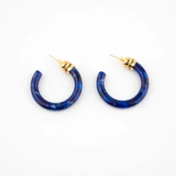 Boucles D'oreilles Créoles Acétate Bleu - Zag Bijoux