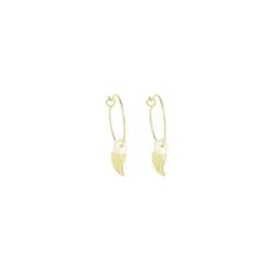 Boucles D'oreilles Créoles Aile En Acier Or Jaune - Zag Bijoux