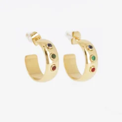 Boucles D'oreilles Créoles Astrée Acier Doré - Zag Bijoux