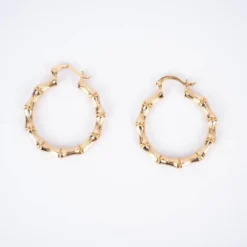 Boucles D'oreilles Créoles Bambou Or - Pomme Cannelle