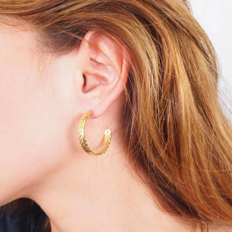 Boucles D'oreilles Créoles Benoit Acier Or - Zag Bijoux 4 Boucles D'oreilles Créoles Benoit Acier Or - Zag Bijoux – Image 2