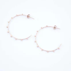 Boucles D'oreilles Créoles Boules En Acier Rose - Zag Bijoux