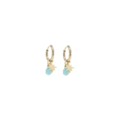Boucles D'oreilles Créoles Boussole Amazonite - Zag Bijoux