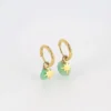 Boucles D'oreilles Créoles Boussole Onyx Verte - Zag Bijoux