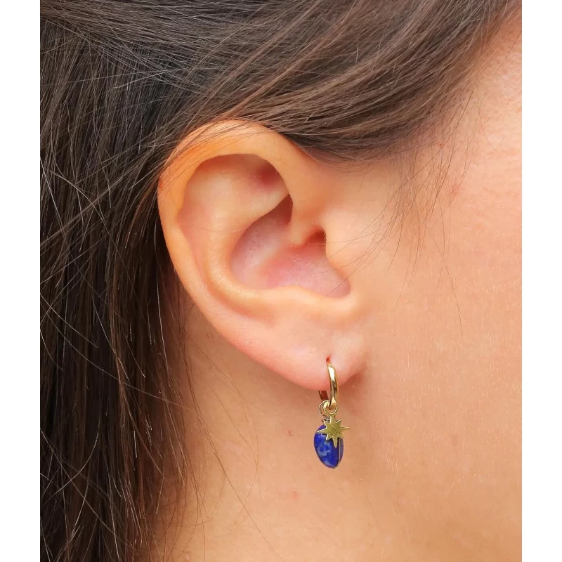 Boucles D'oreilles Créoles Boussole Perle - Zag Bijoux 4 Boucles D'oreilles Créoles Boussole Perle - Zag Bijoux – Image 2