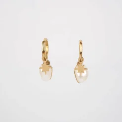 Boucles D'oreilles Créoles Boussole Perle - Zag Bijoux