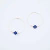 Boucles D'oreilles Créoles Elena Lapis Lazuli - Zag Bijoux -Bijoux Fantaisie boucles d oreilles creoles elena lapis lazuli zag bijoux