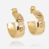 Boucles D'oreilles Créoles Gear Acier Doré - Zag Bijoux -Bijoux Fantaisie boucles d oreilles creoles gear acier dore zag bijoux