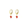 Boucles D'oreilles Créoles Grappes Corail Acier - Zag Bijoux -Bijoux Fantaisie boucles d oreilles creoles grappes corail acier zag bijoux