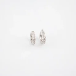 Boucles D'oreilles Créoles Jade Argent - Pomme Cannelle