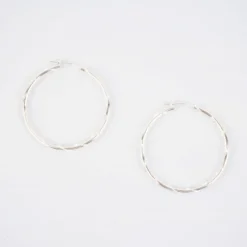 Boucles D'oreilles Créoles Kae En Argent - Pomme Cannelle