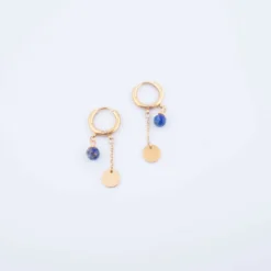 Boucles D'oreilles Créoles Lany Lapis Lazuli - Zag Bijoux