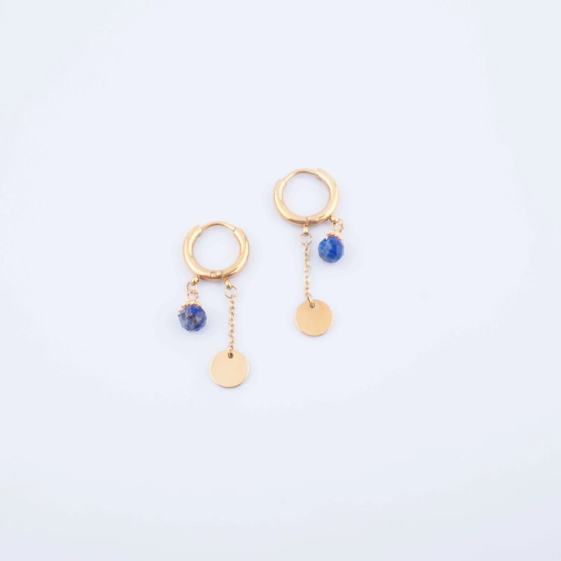 Boucles D'oreilles Créoles Lany Lapis Lazuli - Zag Bijoux 3 Boucles D'oreilles Créoles Lany Lapis Lazuli - Zag Bijoux